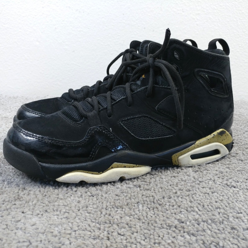 Nike Air Jordan True Flight GS Boys 5Y Basketball Shoes 555472-031 Black Gold
